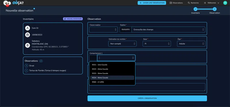 A screenshot of Detailed data